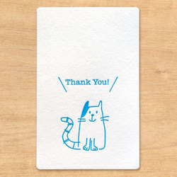 活版カード　4種12枚　猫　ねこ　シンプル　サンキューカード　活版印刷　カード 4枚目の画像