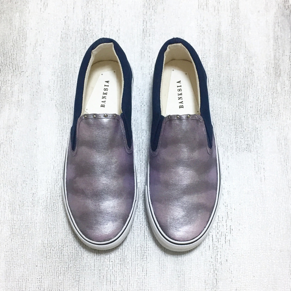 りえぽん様専用オーダーページ"metallic cloud"(metallic purple × navy) 2枚目の画像