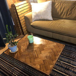 ヘリンボーンテーブル（小サイズ） ヘリンボーン 折りたたみ 一点モノ