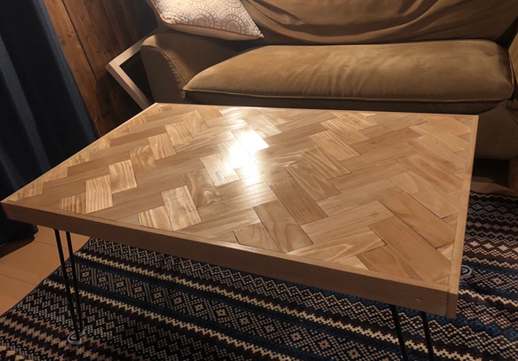 最終値下げ中 ヘリンボーン折りたたみテーブル 美品 ヘリンボーンの