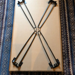 ヘリンボーンテーブル（大サイズ 強濃）ヘリンボーン ローテーブル 一点もの オシャレ 西海岸 折りたたみテーブル 7枚目の画像