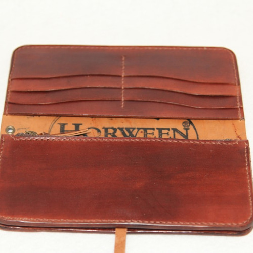 シェルコードバン(HORWEEN社) 紐付きロングウォレット (7色) 長