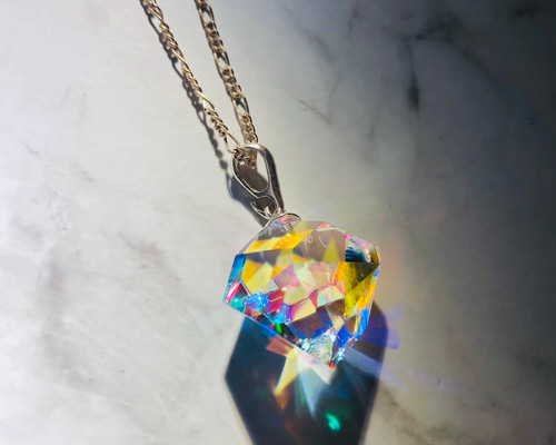 ガラス製　ラウンドペンダント　新品未使用　ダイクロガラス　作家様 ダイクロガラスペンダント “オーロラの結氷” G-29 ネックレス