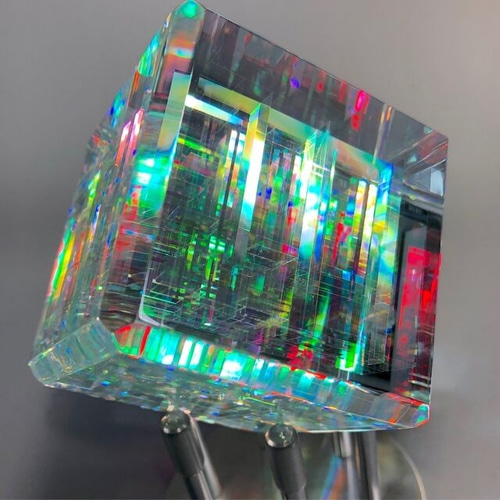 ダイクロガラスキューブ ”第六感” ネックレス・ペンダント glass ダイクロガラスキューブ ”第六感” ネックレス・ペンダント glass