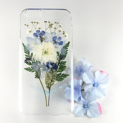 【お花屋さんのハンドメイドNo.636】押し花 iphone ケース 押し花＆レジン iPhone6以降全機種 2枚目の画像