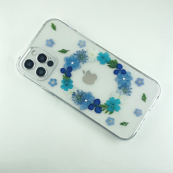 【ほぼ全機種対応スマホケース❁】押し花スマホケース NO.503 押し花＆レジン iPhone/Xperia他 2枚目の画像