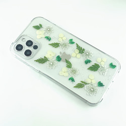 【ほぼ全機種対応スマホケース❁】押し花スマホケース NO.506 押し花＆レジン iPhone/Xperia他 2枚目の画像