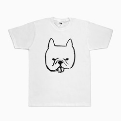 フレンチブルドッグ　Tシャツ（ホワイト）　犬 2枚目の画像