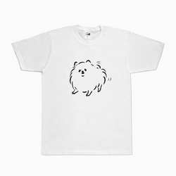 ポメラニアン（ホワイト）Tシャツ　犬 2枚目の画像