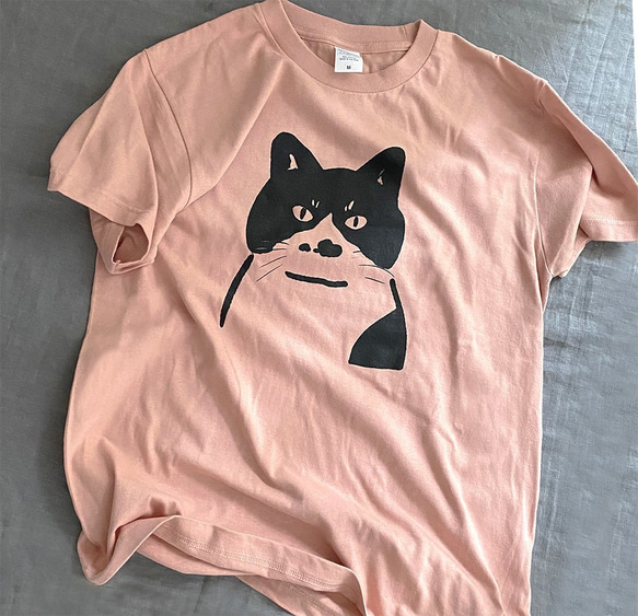 猫のまるちゃん Tシャツ　ダスティピンク 2枚目の画像