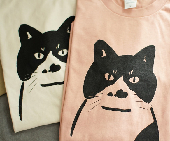 猫のまるちゃん Tシャツ　ダスティピンク 3枚目の画像