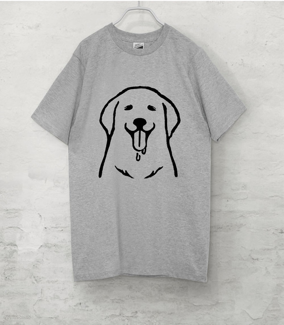 ゴールデンレトリバー　Tシャツ　Lサイズ（グレー）　犬 1枚目の画像