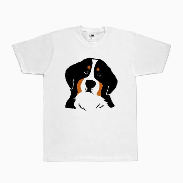 バーニーズマウンテンドッグ　Tシャツ　（ホワイト）　犬 2枚目の画像