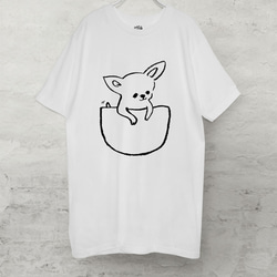 【受注生産】チワワ　Tシャツ　（ホワイト）　犬 2枚目の画像