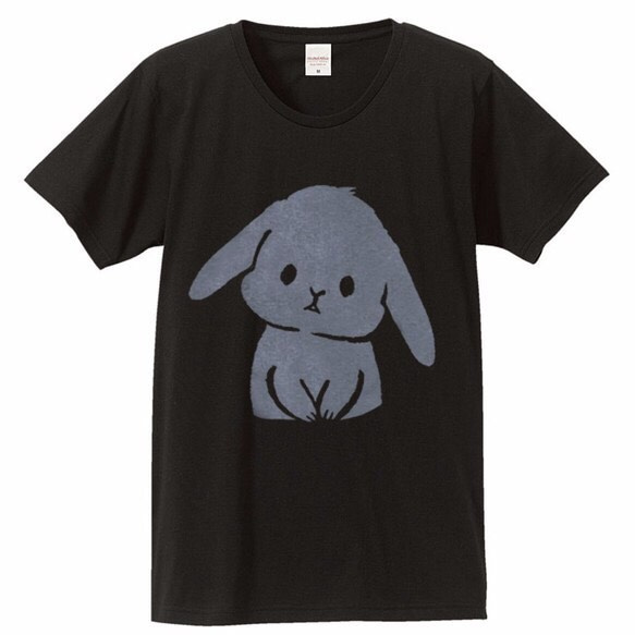 兔子 T恤 （黑×灰） 第2張的照片