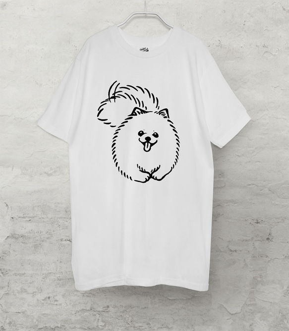 ポメラニアン Tシャツ（ホワイト）犬 Tシャツ せいこせんせい