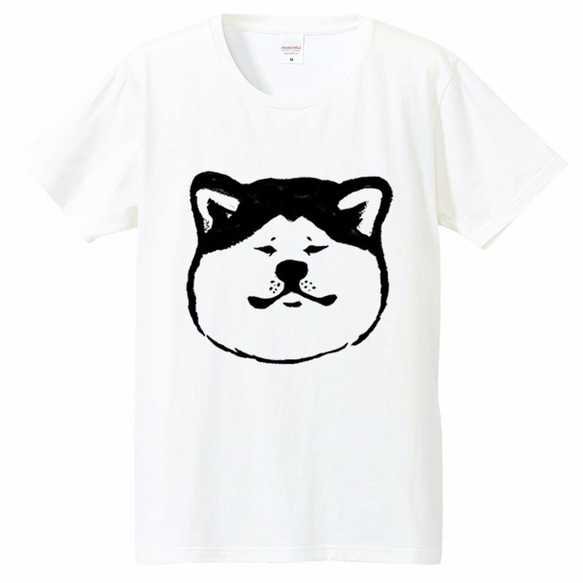 秋田犬　 Tシャツ　（ホワイト）　犬 1枚目の画像