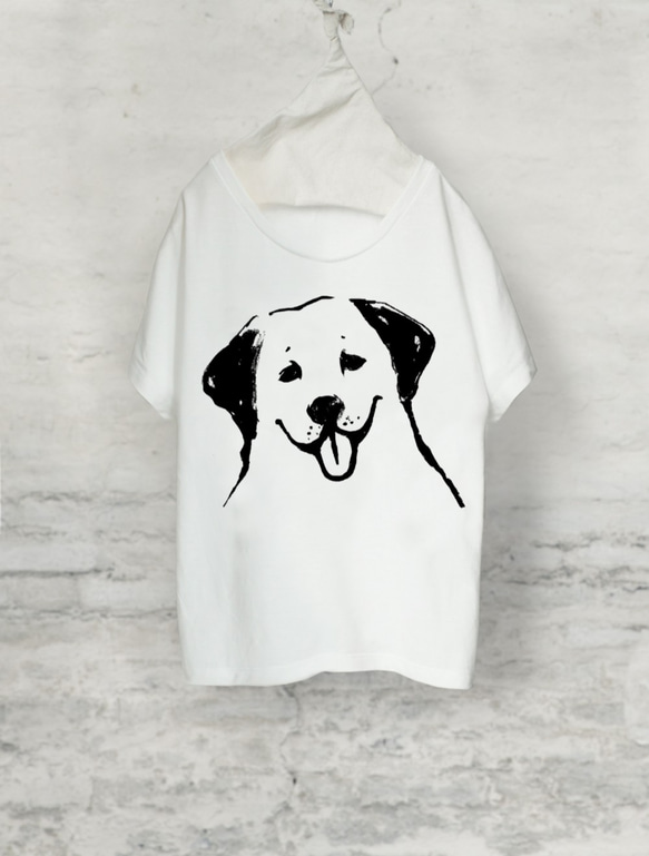 ラブラドールレトリバー　ドルマン Tシャツ（ホワイト）犬 1枚目の画像