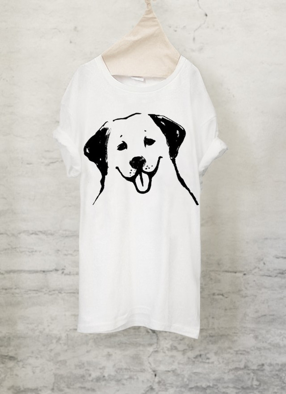 ラブラドールレトリバー　 Tシャツ　（ホワイト）犬 1枚目の画像