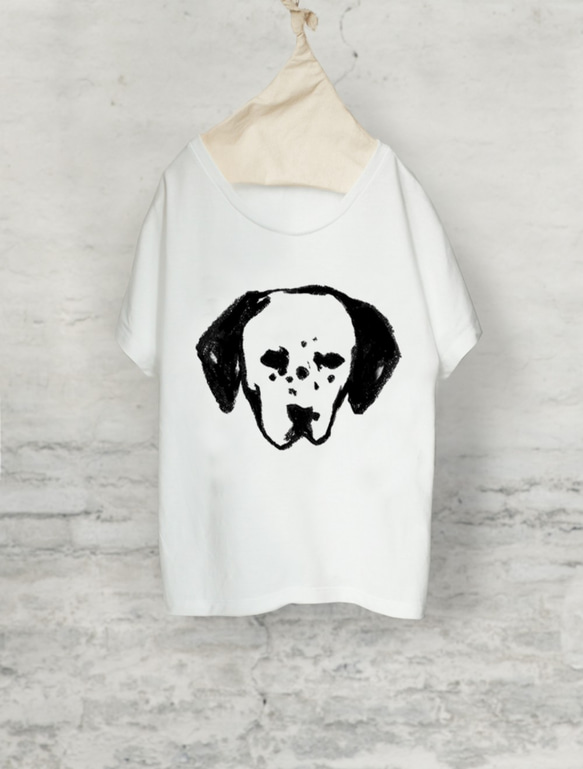 ダルメシアン　ドルマンTシャツ（ホワイト）犬 1枚目の画像