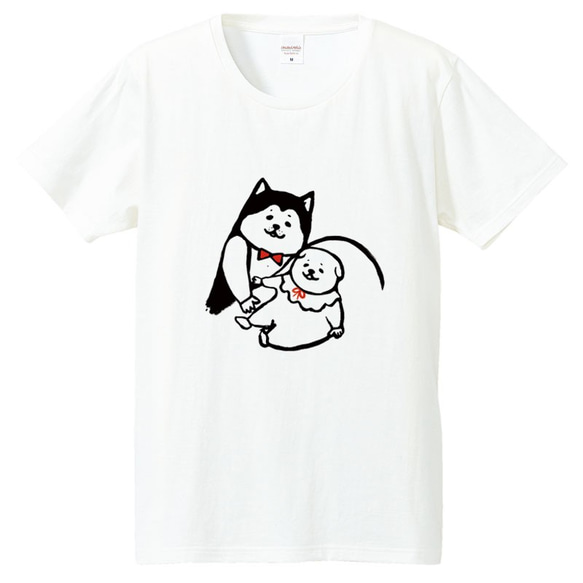 戌年さよならSALE【戌年限定】兄弟Tシャツ 犬家族写真（ホワイト）犬写真館 1枚目の画像