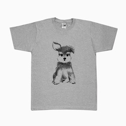 ミニチュアシュナウザー　Tシャツ（グレー）犬　XLサイズ 2枚目の画像