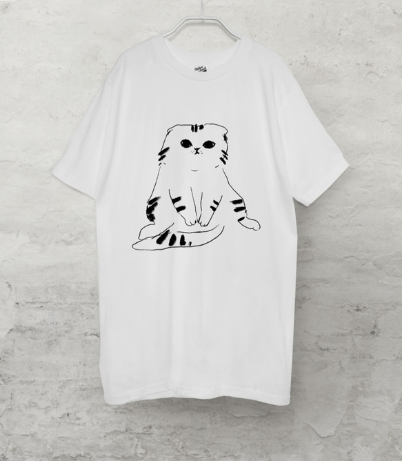 スコティッシュフォールド Tシャツ（ホワイト）猫 XLサイズ Tシャツ