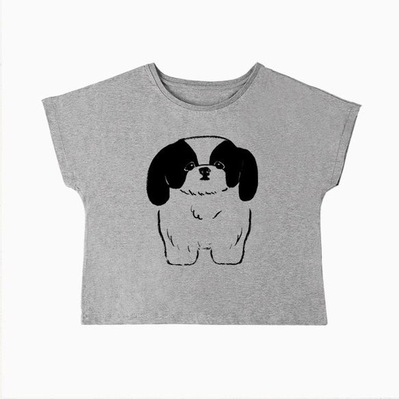 シーズー　ドルマンTシャツ（グレー）犬 2枚目の画像