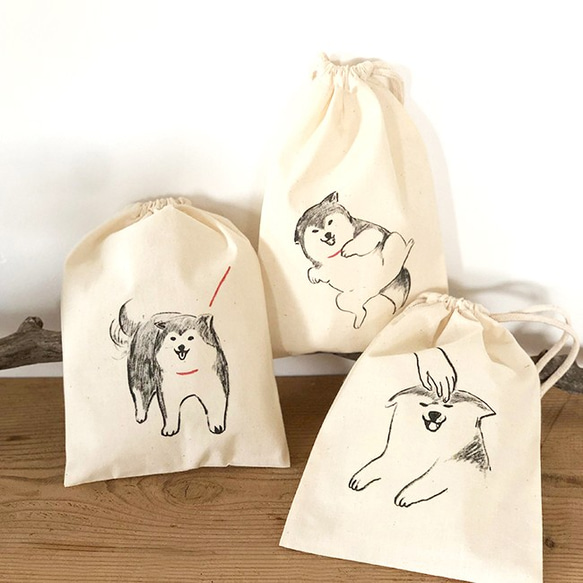 柴犬 巾着袋 3点セット 巾着袋 せいこせんせい 通販 7312905｜Creema