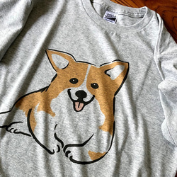 コーギー　Tシャツ （グレー） 犬 2枚目の画像