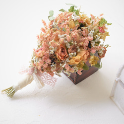 バラ・スターチスのサマードライフラワースワッグ・夏のインテリアやお花のギフトに♪ 2枚目の画像