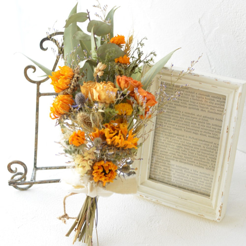 ドライフラワー　リース　ひまわり　スワッグ　向日葵　ヒマワリ ドライフラワー リース ひまわり スワッグ 向日葵 ヒマワリ