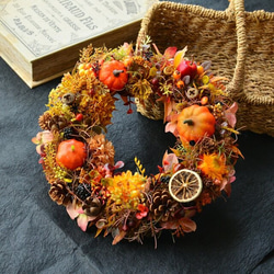 【残り１個】ハロウィンリース・毎年飾れるおしゃれな秋リース　 2枚目の画像