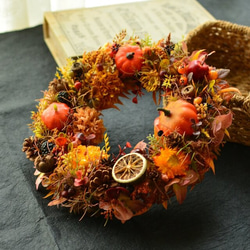 【残り１個】ハロウィンリース・毎年飾れるおしゃれな秋リース　 4枚目の画像