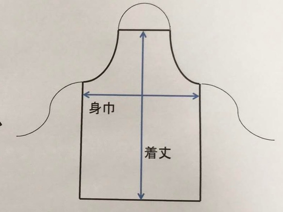 リネン グリーンボーダーのエプロン 6枚目の画像