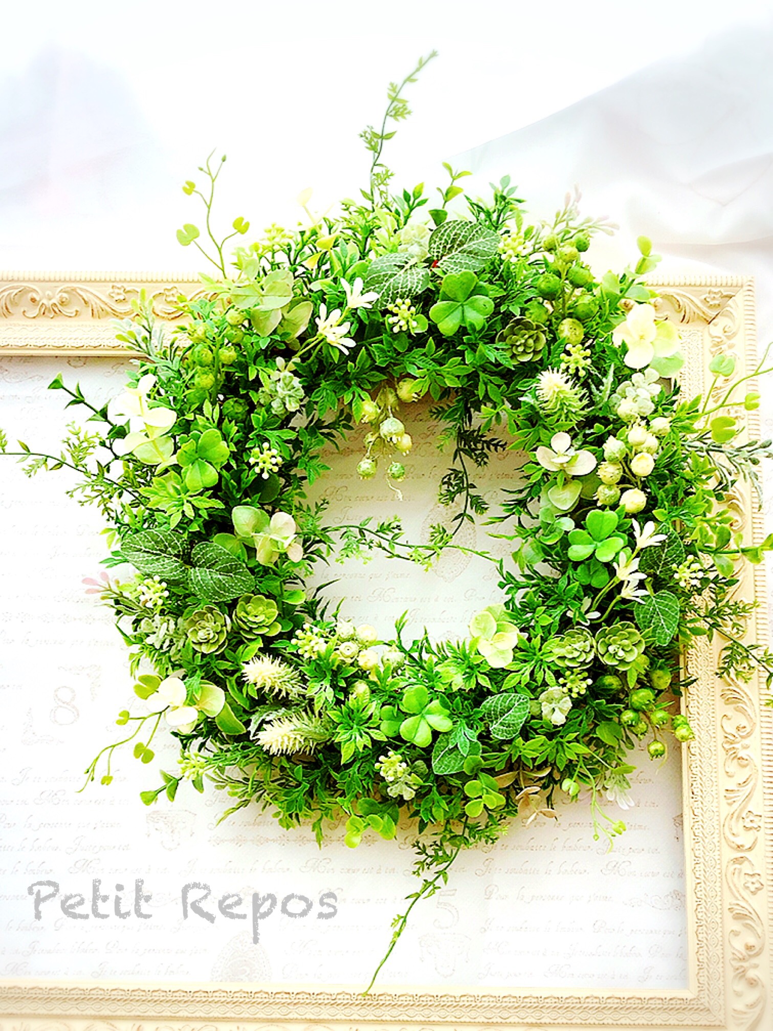 【受注制作】ナチュラルリース2(グリーン&グリーン) 4,872円