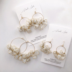 wire flower  hoopflowers/white  ＊ピアス/イヤリング＊ 3枚目の画像