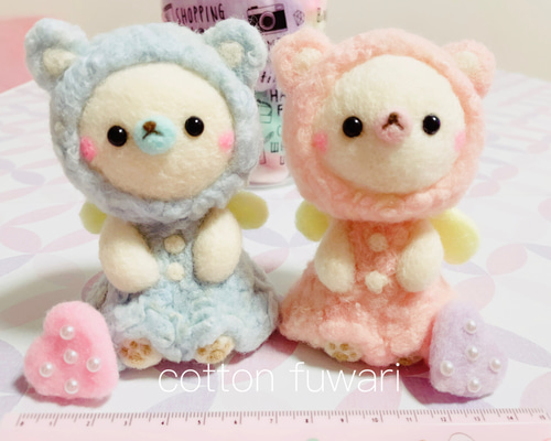 【確認用】ダークチョコ色のくまさん✽羊毛フェルト 羊毛フェルト】チョコレート色のくまのマスコットを作りました | 羊毛