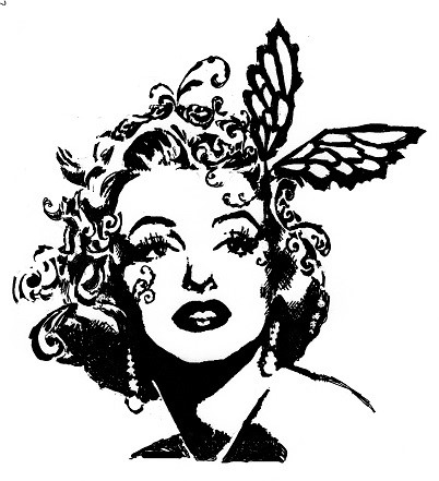 白黒】マリリン・モンロー（A4ポスター） イラスト marin 通販 6282435