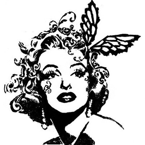 白黒】マリリン・モンロー（A4ポスター） イラスト marin 通販 6282435