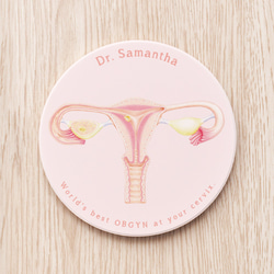 美しい子宮カスタマイズセラミックコースター/産婦人科医へのギフト 2枚目の画像