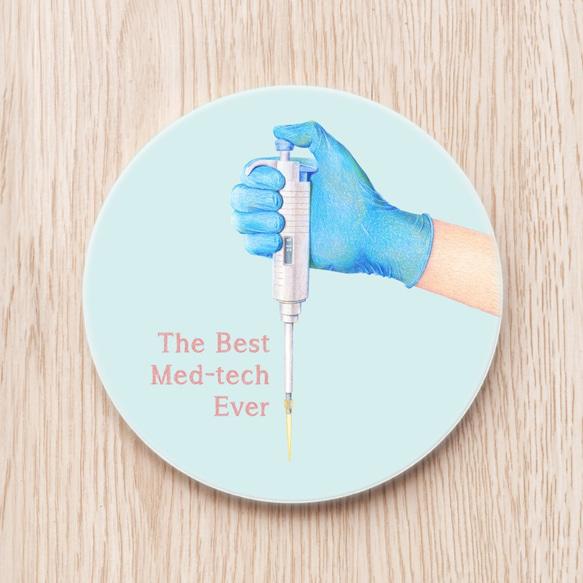 Best Medtech 最佳醫檢師陶瓷杯墊  pipette 客製 禮物 科學家 第1張的照片