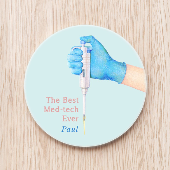 Best Medtech 最佳醫檢師陶瓷杯墊  pipette 客製 禮物 科學家 第2張的照片