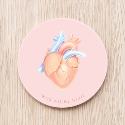 全心為你 心臟陶瓷杯墊/ 解剖 生物 科學 器官 客製 第1張的照片