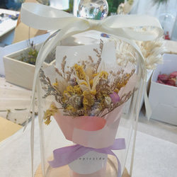 佐丿籽 - 乾燥花小花束玻璃罩禮盒 婚禮小物 第2張的照片