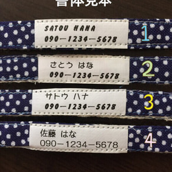 ＜再販＞おまもり首輪 （小型犬、猫用迷子札首輪）しましま あおみずいろ 4枚目の画像