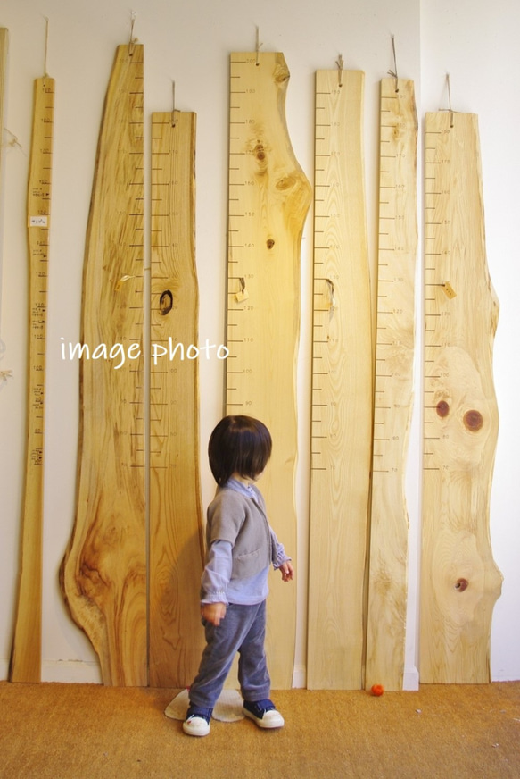 【木の身長計　耳付き材】ひのき／N-SIN-HN-18　お子さまの成長を見守る 10枚目の画像
