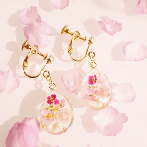小さな妖精♡アリッサムの花 ピアス/イヤリング イヤリング