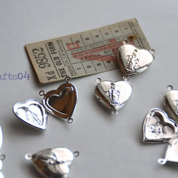 シルバー*パーツ*聖母 マリア像*ハート ロケット チャーム*ロザリオ