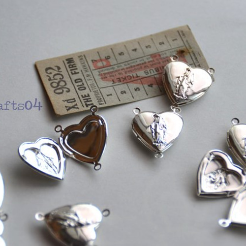 シルバー*パーツ*聖母 マリア像*ハート ロケット チャーム*ロザリオ